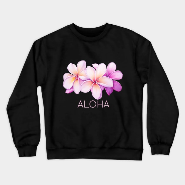 Aloha Plumeria Hawaiian Crewneck Sweatshirt by dlinca